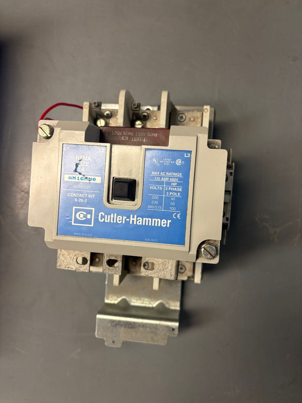 EATON CUTLER HAMMER SIZE 4 AN16NN0 CONTACT KIT 1