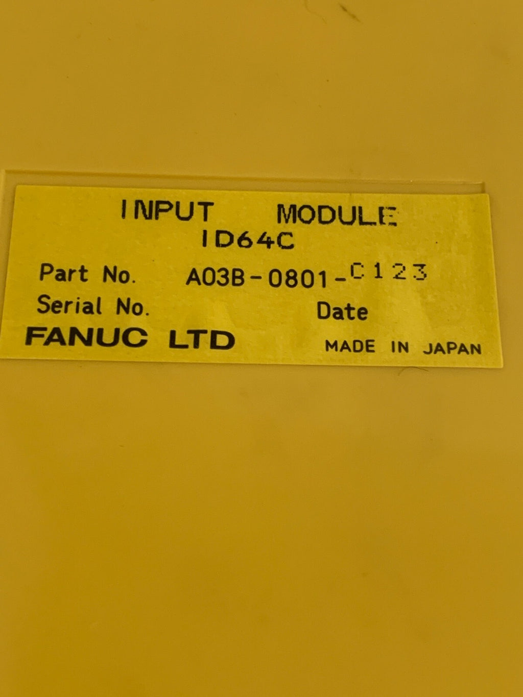 FANUC INPUT MODULE ID64C A 03B-0801-C123