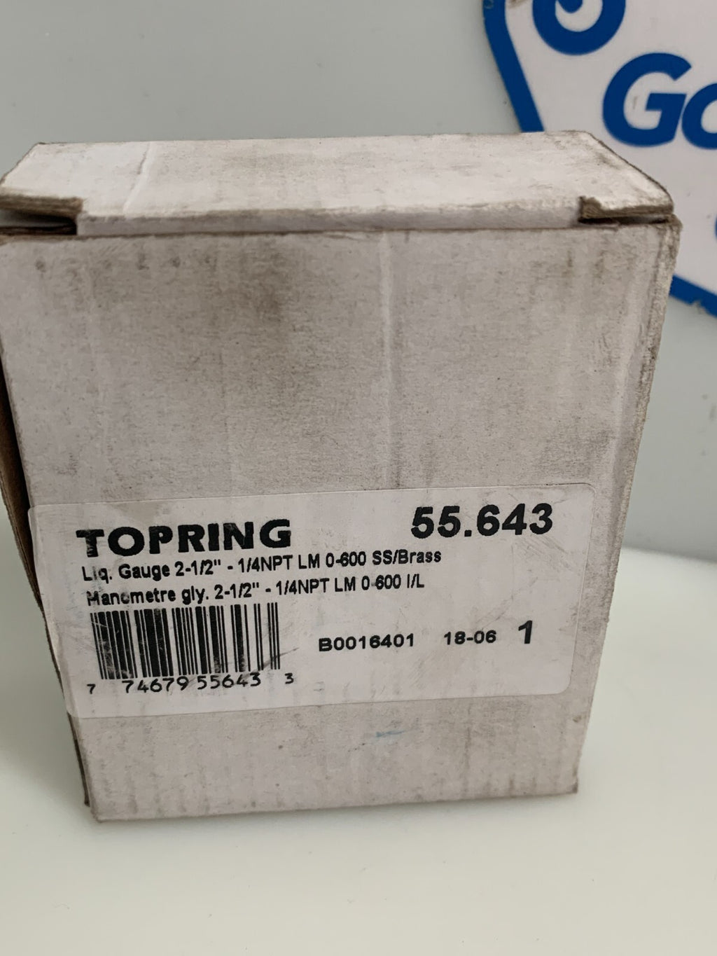 TOPRING 0-600 PSI LIQUID GAUGE 55.643