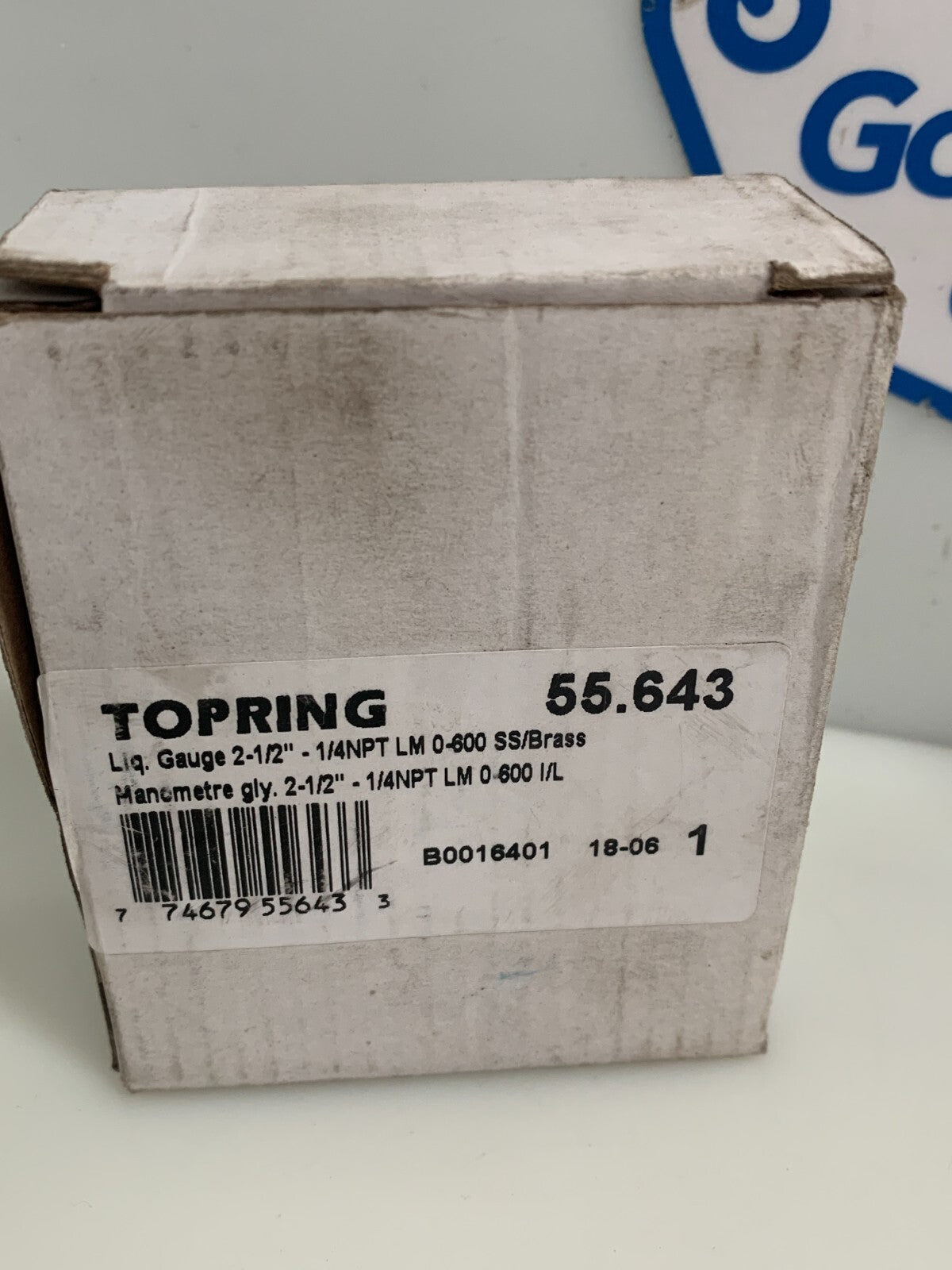 TOPRING 0-600 PSI LIQUID GAUGE 55.643