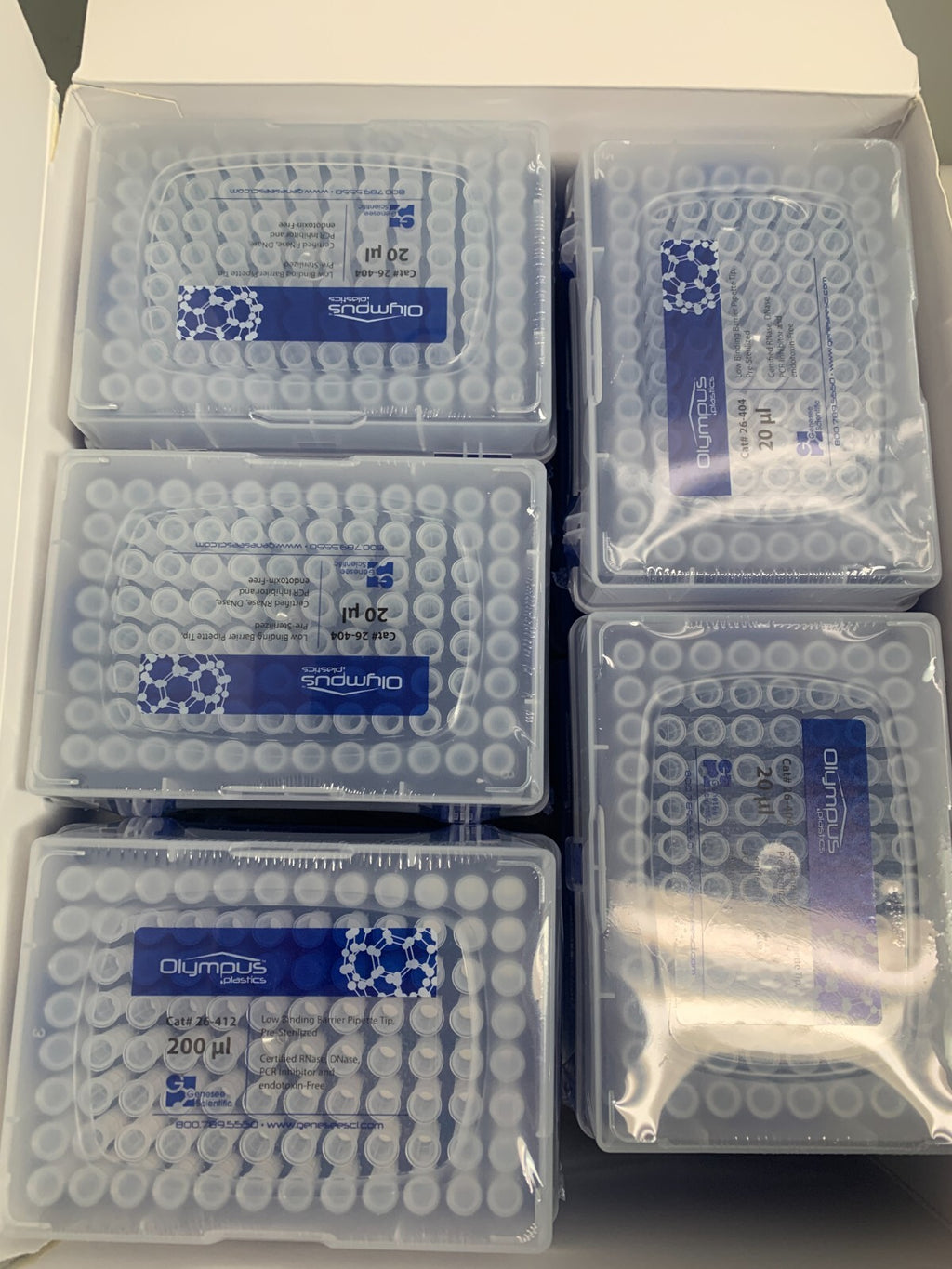 Genesee Scientific GEN26-404 20ul Barrier Tip Insert Pipet Tip 10x96/pk2