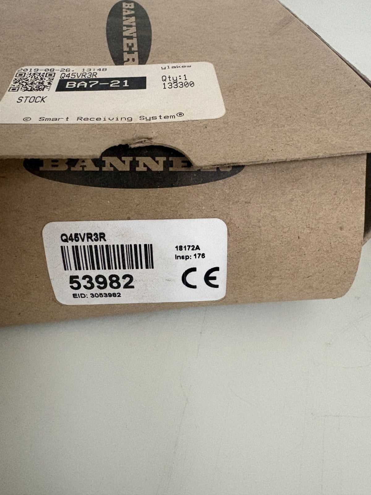 BANNER OPPOSED PHOTOELECTRIC SENSOR Q45VR3R #53982 3