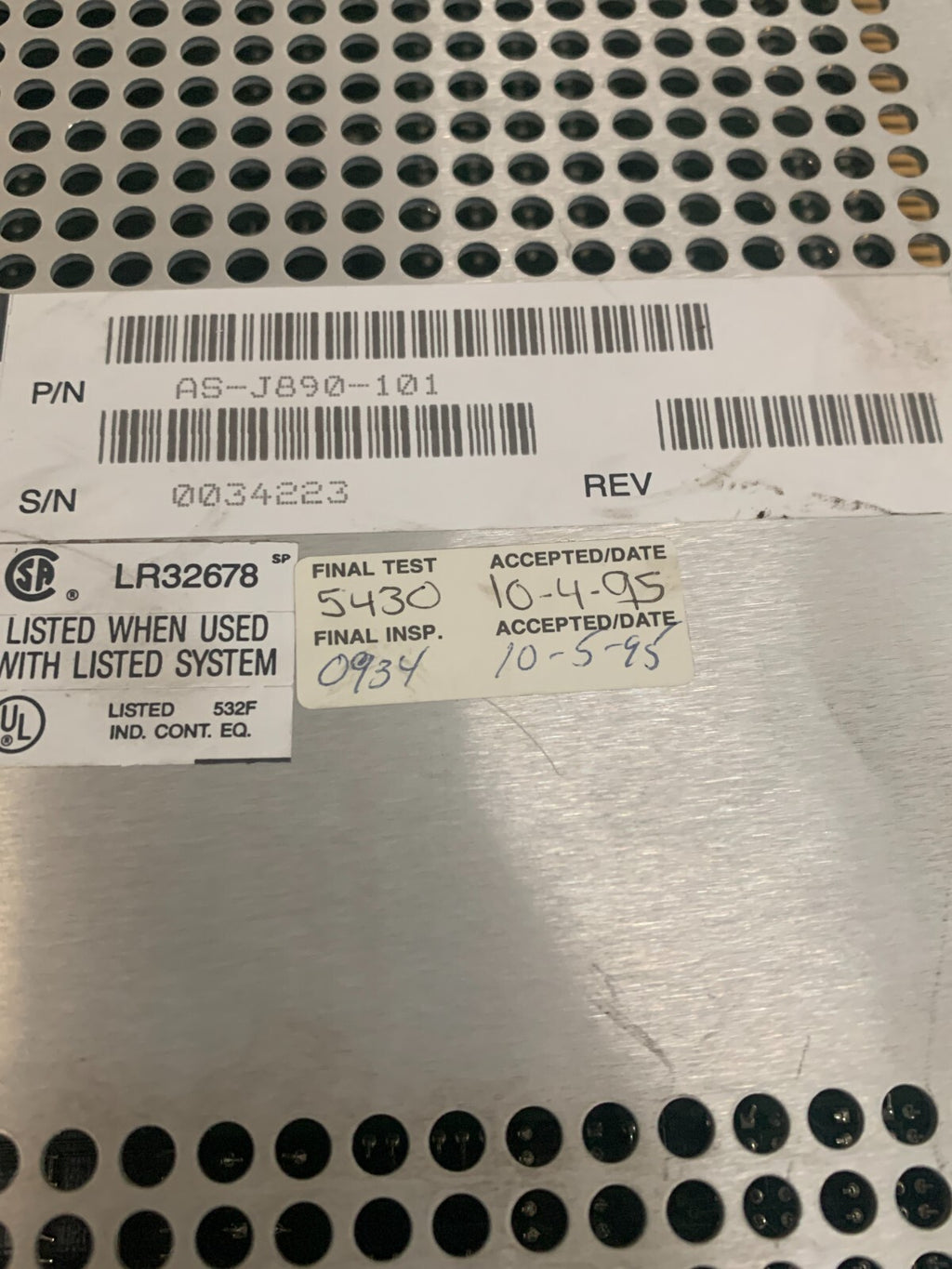 MODICOM J890 AEG REMOTE INPUT/OUTPUT PROCESSOR AS-J890-1015