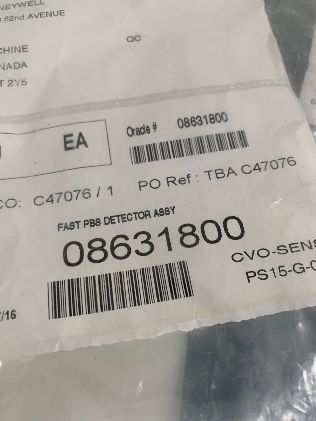 HONEYWELL MEASUREX FAST PBS DETECTOR ASSY C47076 086318003