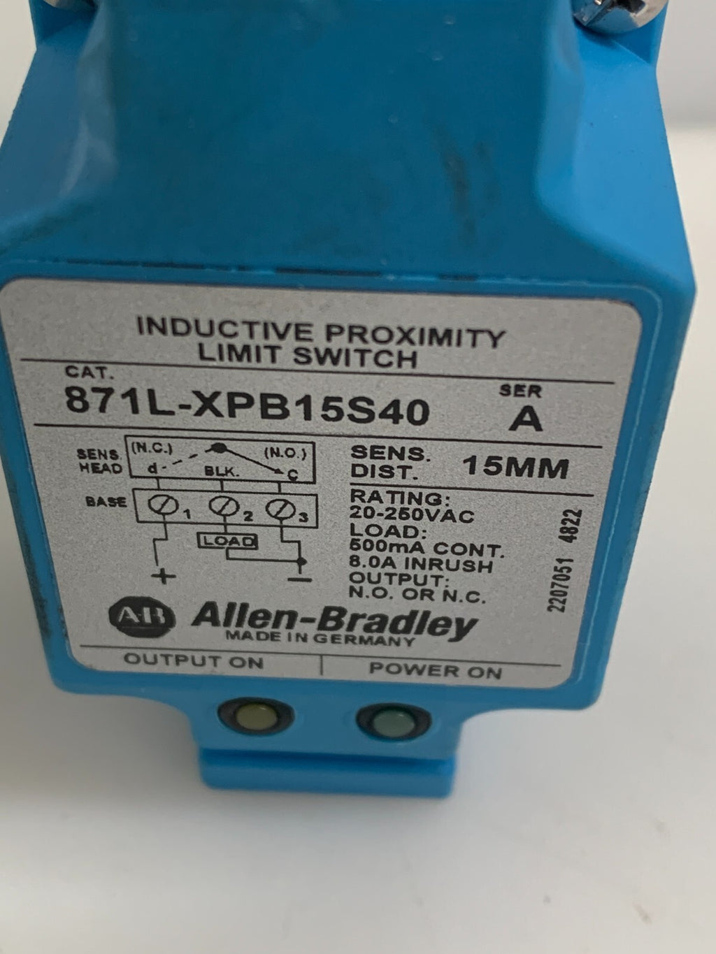 ALLEN BRADLEY PROXIMITY LIMIT SENSOR 871L-XP1315540 A
