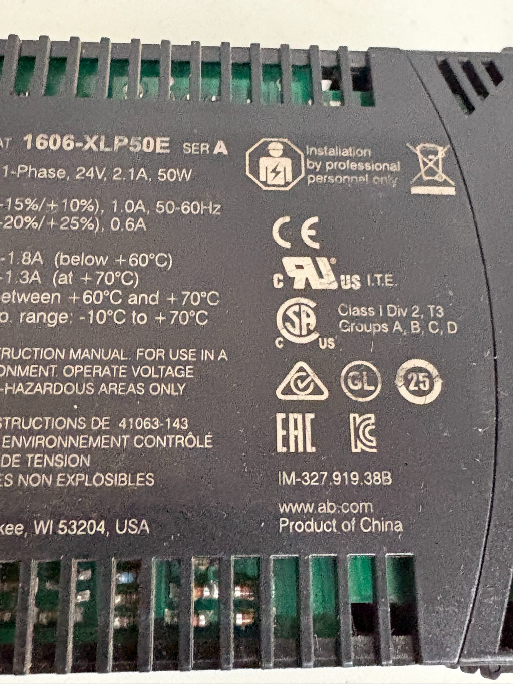 ALLEN BRADLEY POWER SUPPLY 1606-XLP 50 E3