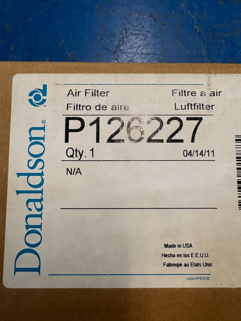 DONALDSON AIR FILTER P1262271