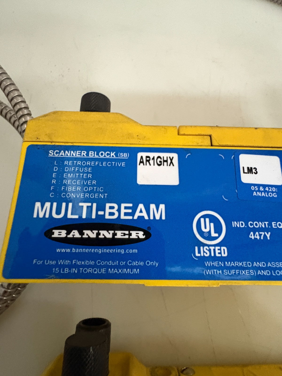 BANNER MULTI BEAM LOGIC MODULE AR1GHX W/SCANNER BLOCK AR1GHF4