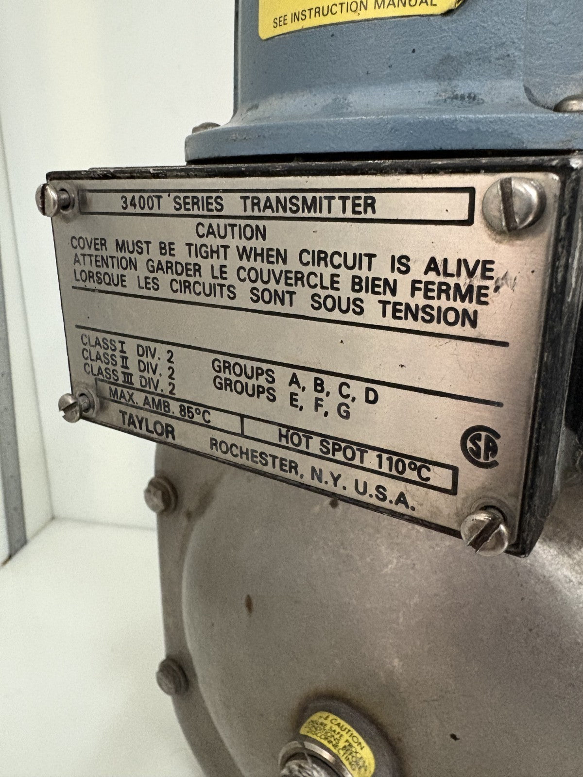 TAYLOR 3400T SERIES TRANSMITTER HAST -316 / 316 75-FIT-304