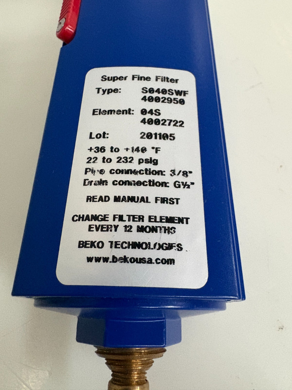 BEKO CLEARPOINT SUPER FINE FILTER S040SWF