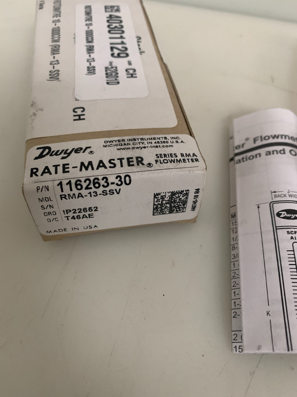 DWYER RATE MASTER FLOWMETER RMA-13-SSV