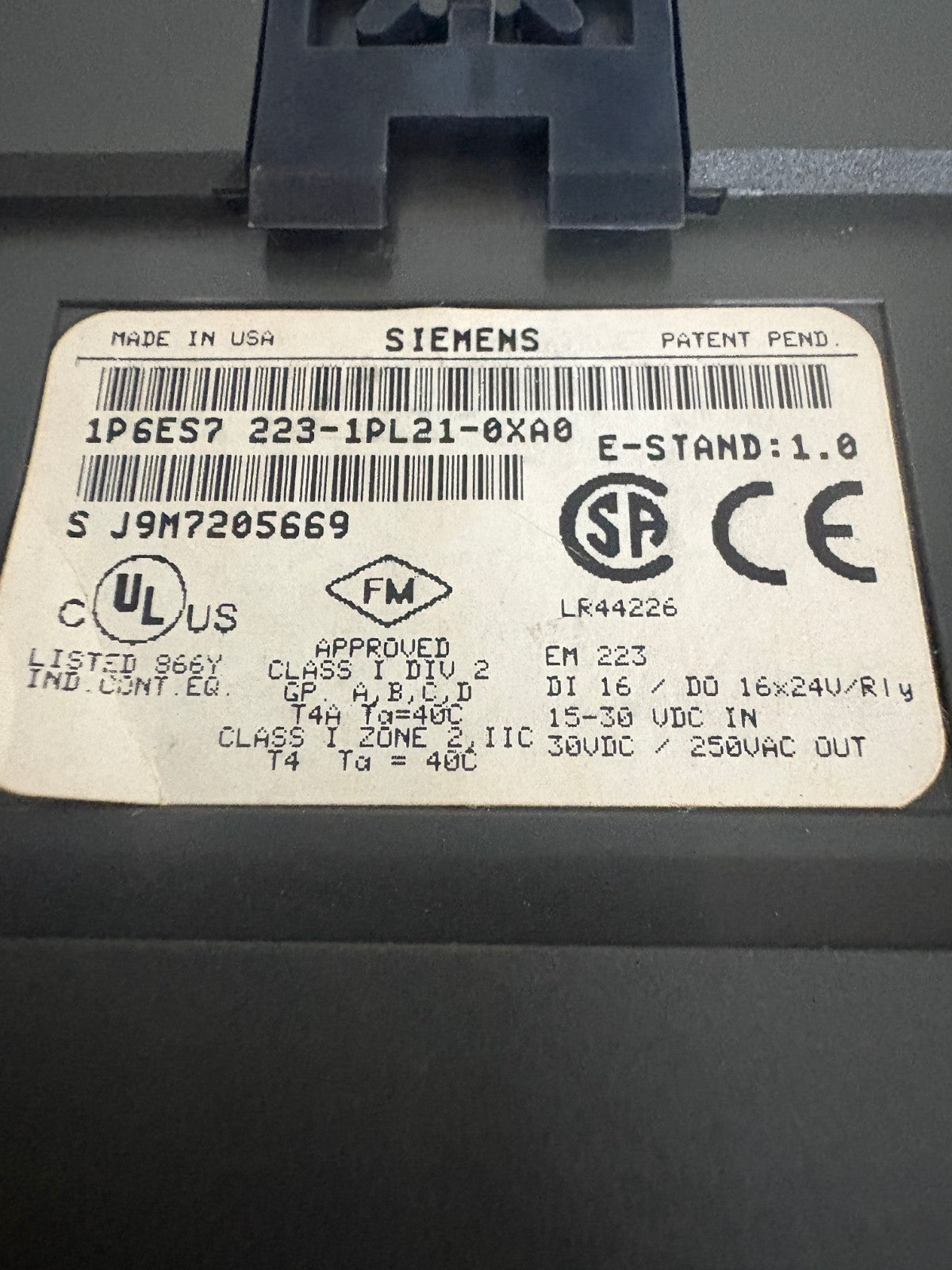 SIEMENS DC RELAY MODULE EM 223 DC/RELAY 223-1PL21-0XA03