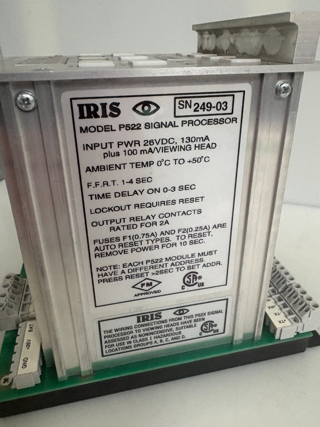 HONEYWELL IRIS FLAME SIGNAL PROCESSOR P522DC4