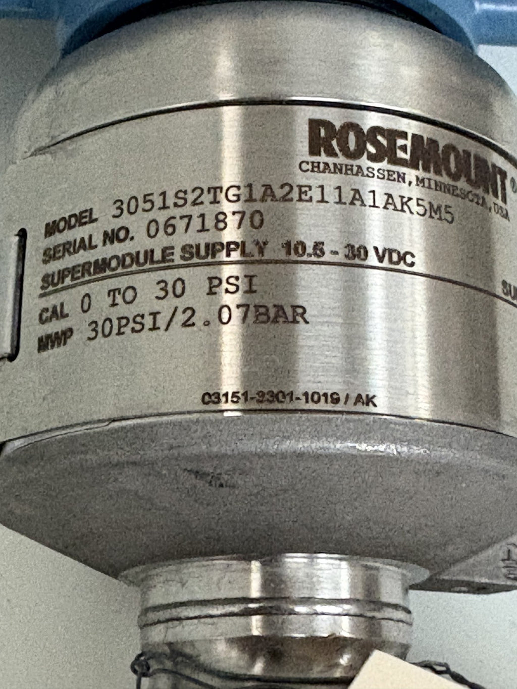 EMERSON ROSEMOUNT PRESSURE TRANSMITTER 300S1AAK5M5 W/SUPER MODULE IN BOX