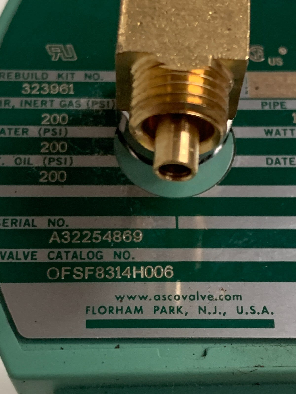 ASCO RED HAT SOLENOID VALVE OFSF 8314 H006