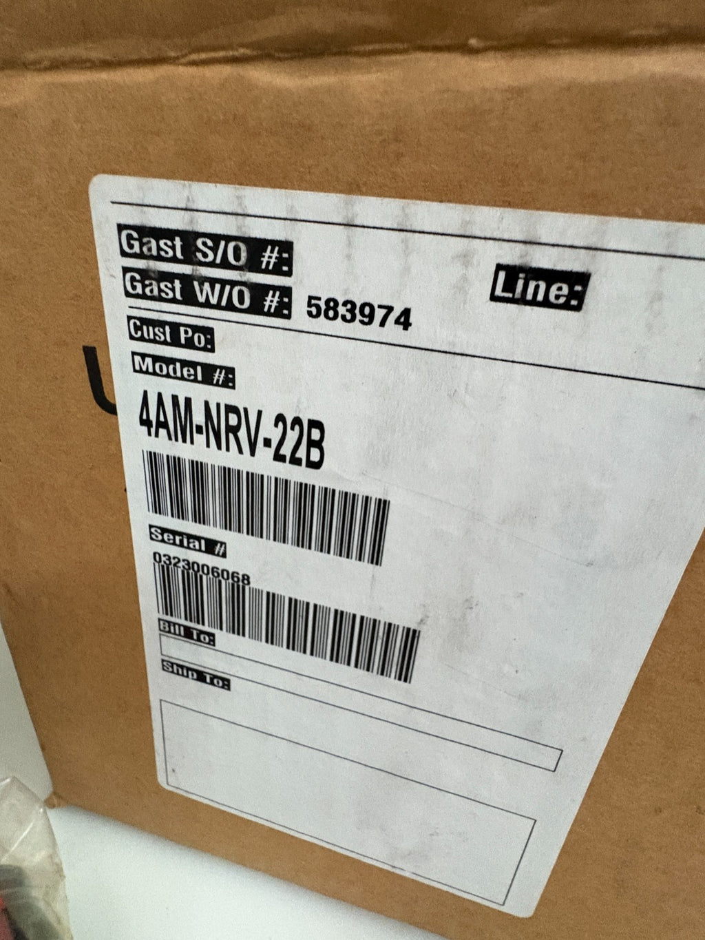 GAST PNEUMATIC AIR MOTOR 4AM-NRV-22B