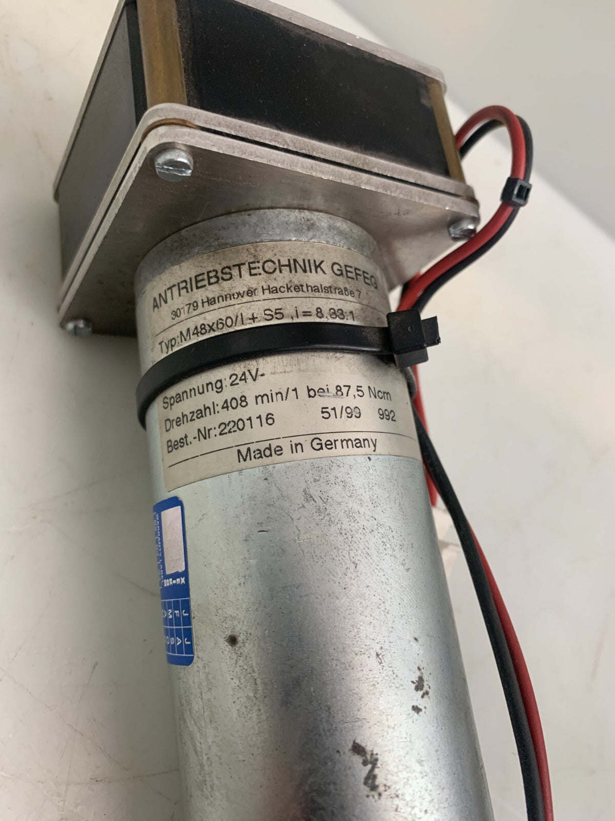 ANTRIEBSTECHNIK GEFEG  M48X60/I+S5  Offset Gear Motor   220116
