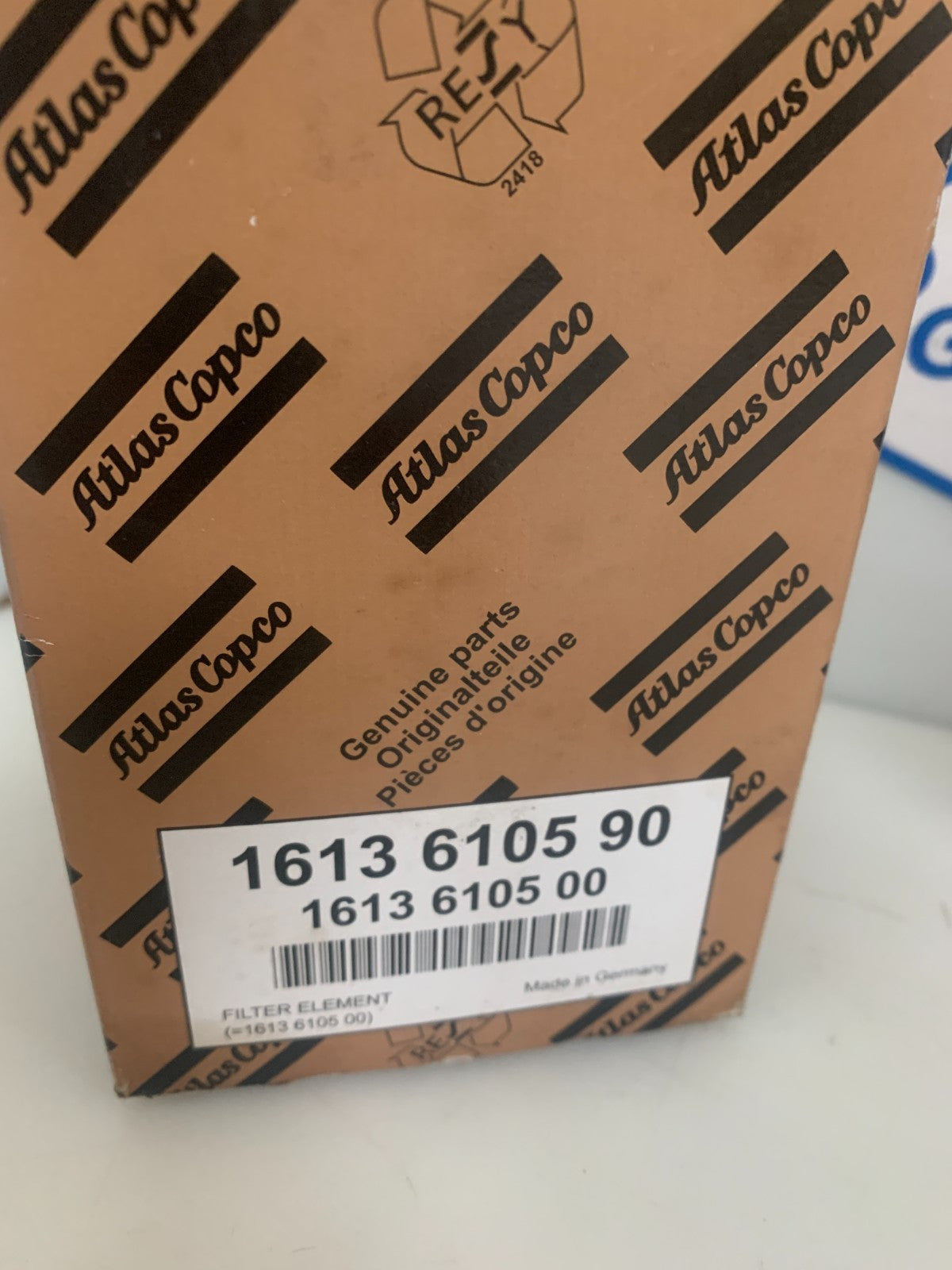 ATLAS COPCO COMPRESSOR OIL FILTER #1613 6105 90
