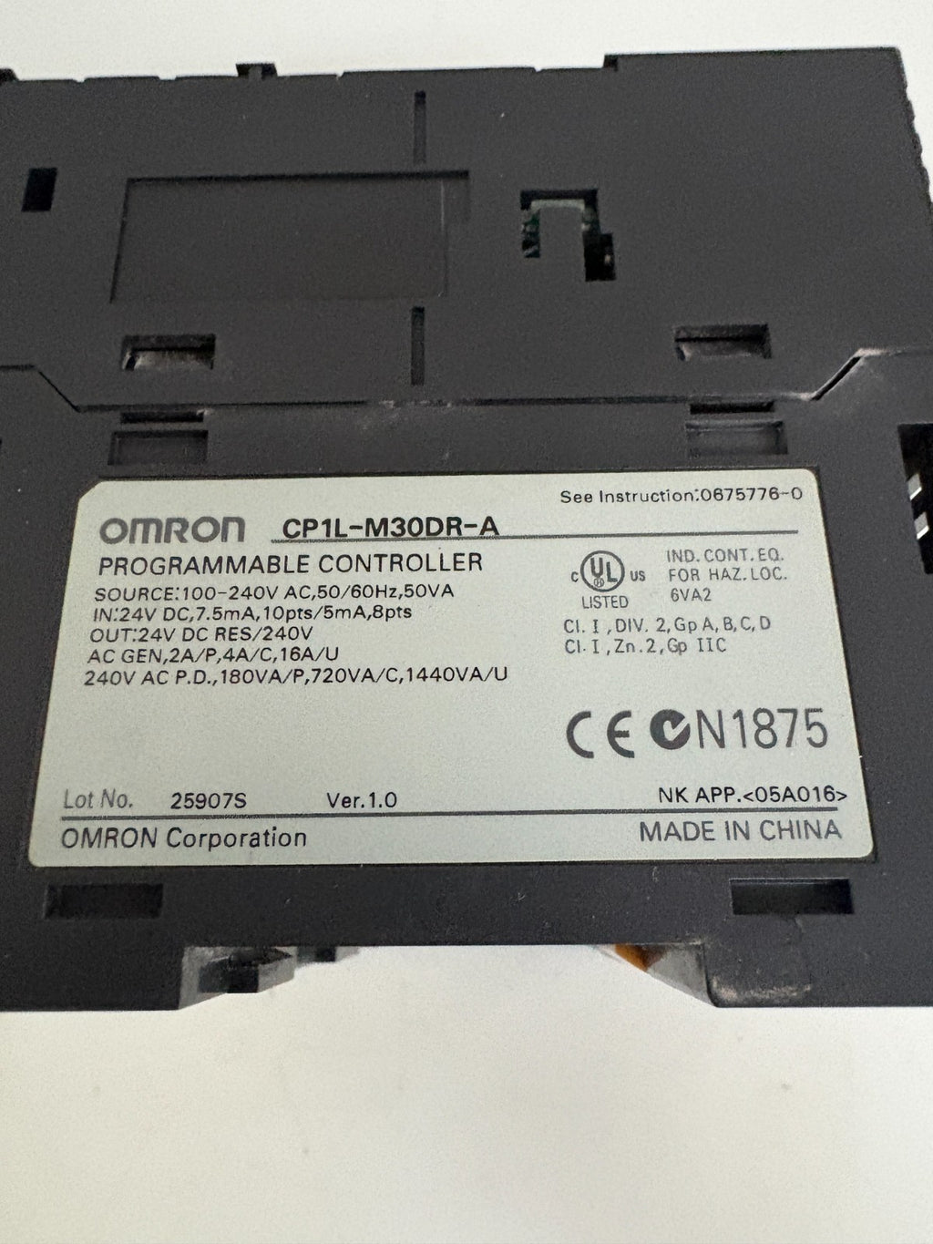 OMRON CP1L-M30DR-A PROGRAMMABLE CONTROLLER