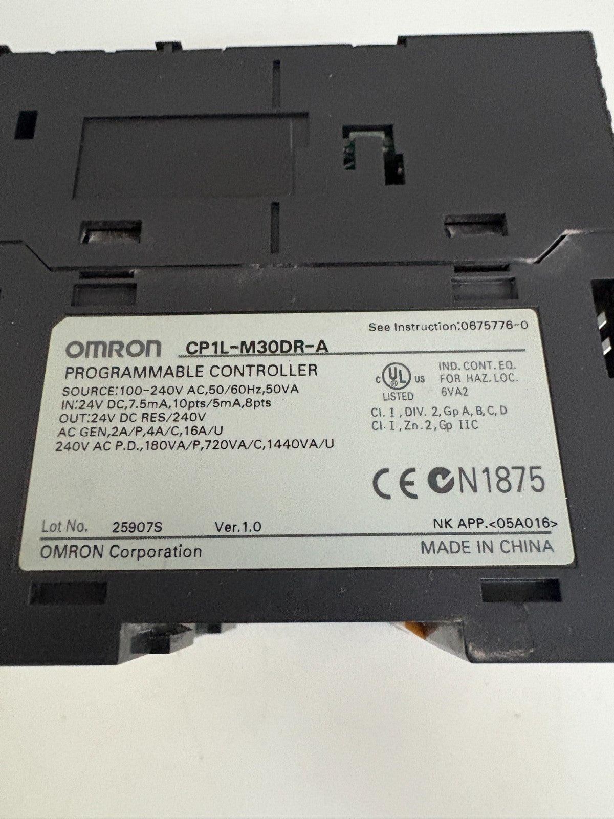 OMRON CP1L-M30DR-A PROGRAMMABLE CONTROLLER
