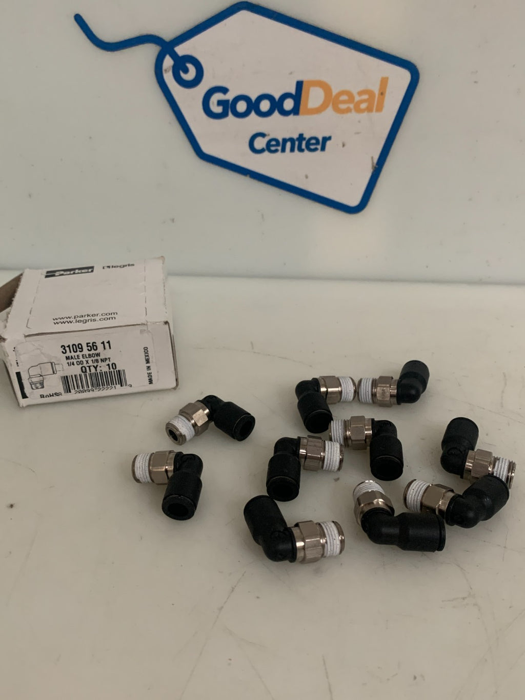 PARKER LEGRIS PUSH TO CONNECT MALE ELBOW 1/4 OD X 1/8 NPT 10 PER BOX