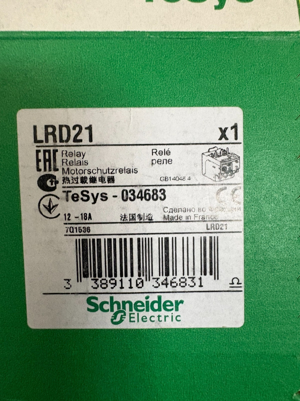 SCHNEIDER RELAY LRD 213