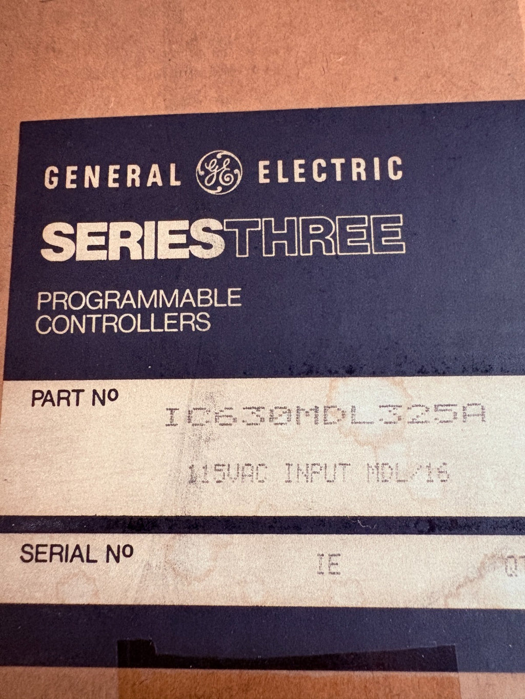 GENERAL ELECTRIC 115VAC INPUT MDL/16 IC630MDL325A