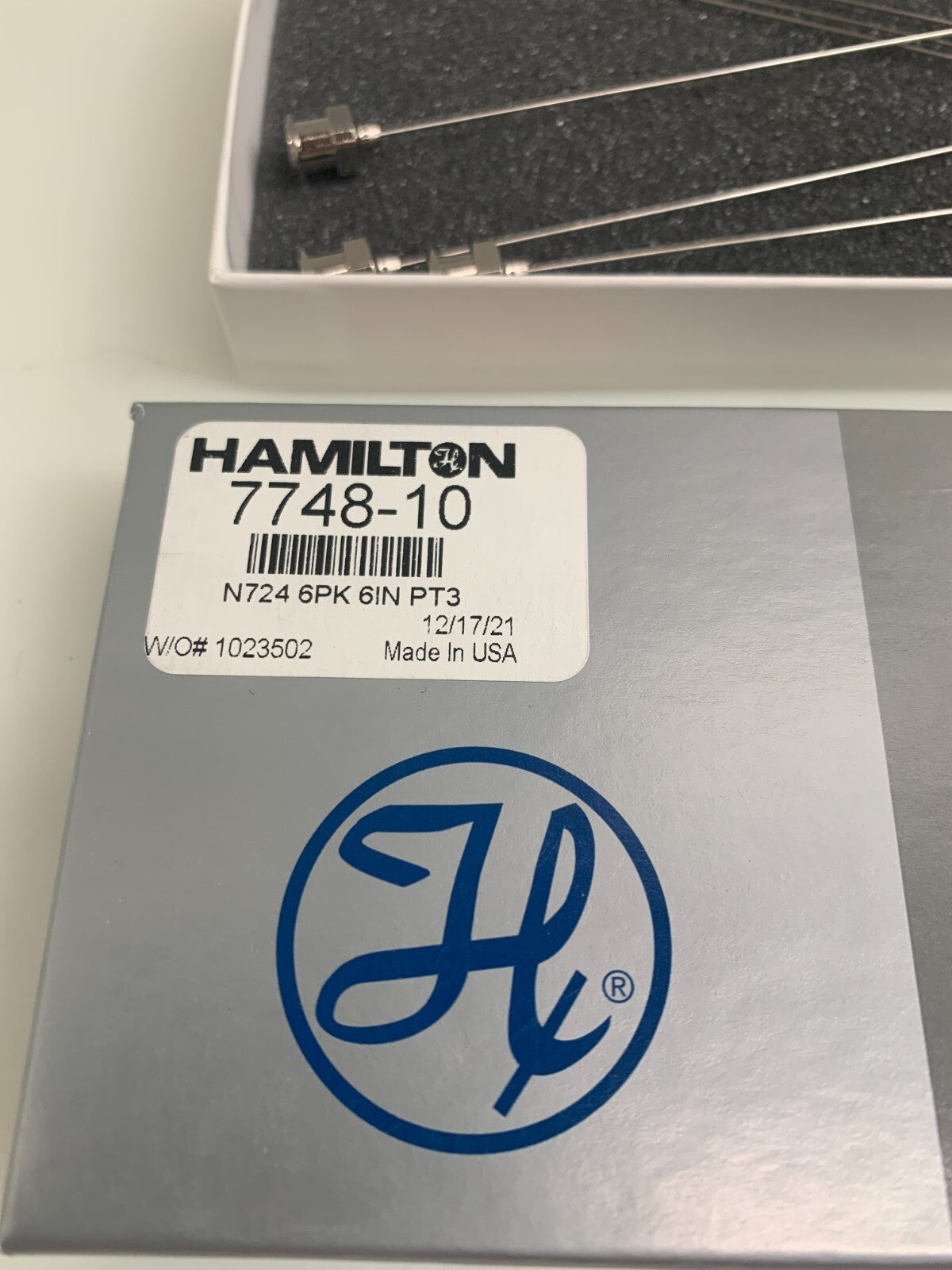 HAMILTON  Metal Hub Needle Point 3 Gauge  7748-10  (Boxes of 6)