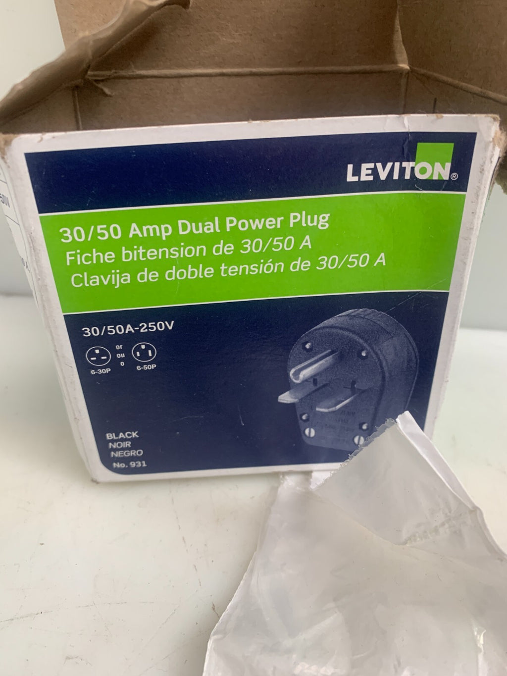 LEVITON  Dual Power Plug  #931    30/50 Amp  (Lot of 3)