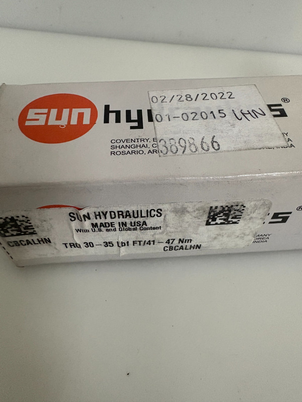 SUN HYDRAULICS COUNTER BALANCE VALVE CBCALHN