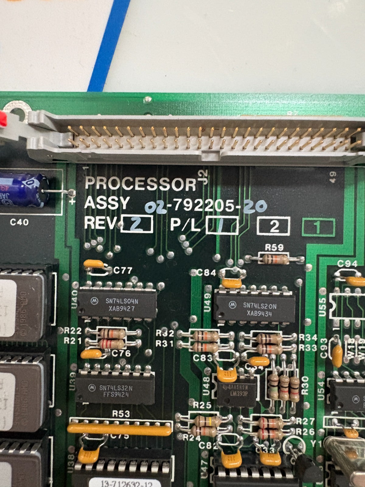 LIEBERT EMERSON PROCESSOR BOARD UPS CONTROL CARD 02-792205-20 REV 2 P/L11