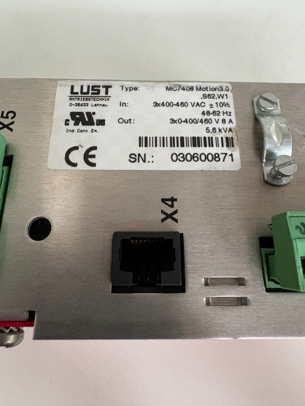 LUST SERVO DRIVE MC7408 MOTION 3.0. S62.W1