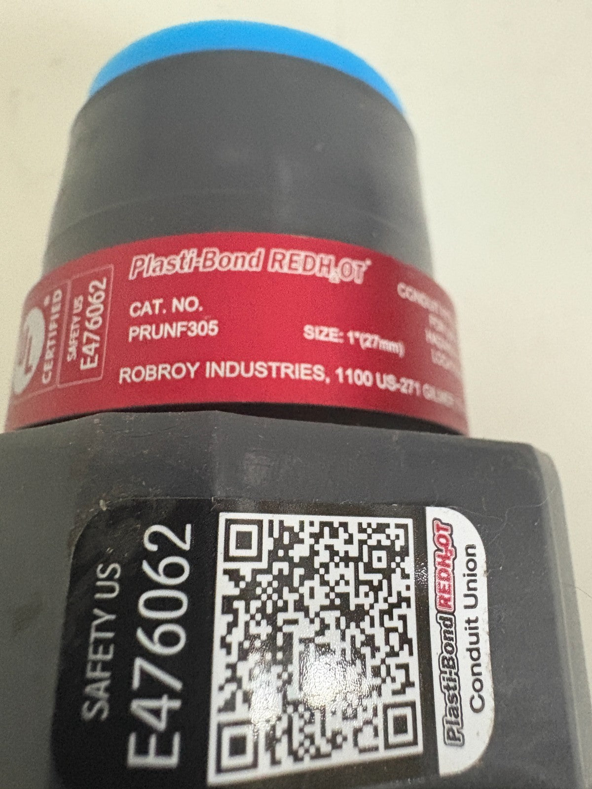 PLASTIBOND 1" REDH20T CONDUIT UNION FEMALE/FEMALE PVC COATED