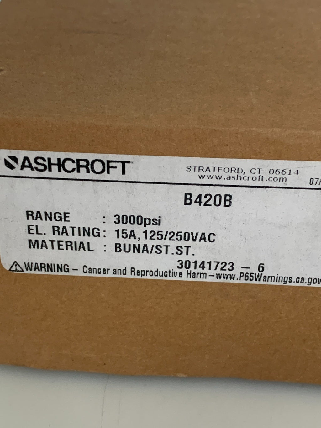 ASHCROFT PRESSURE SWITCH B420B