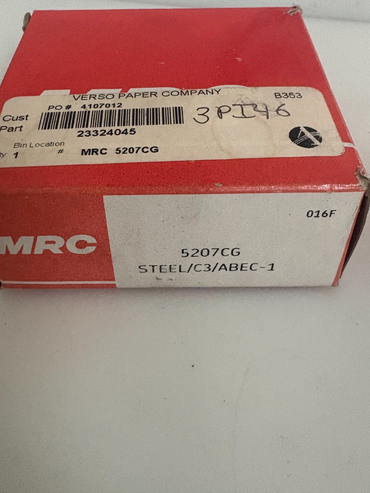 MRC ANGULAR CONTACT BEARING #5207CG STEEL/C3/ABEC-1