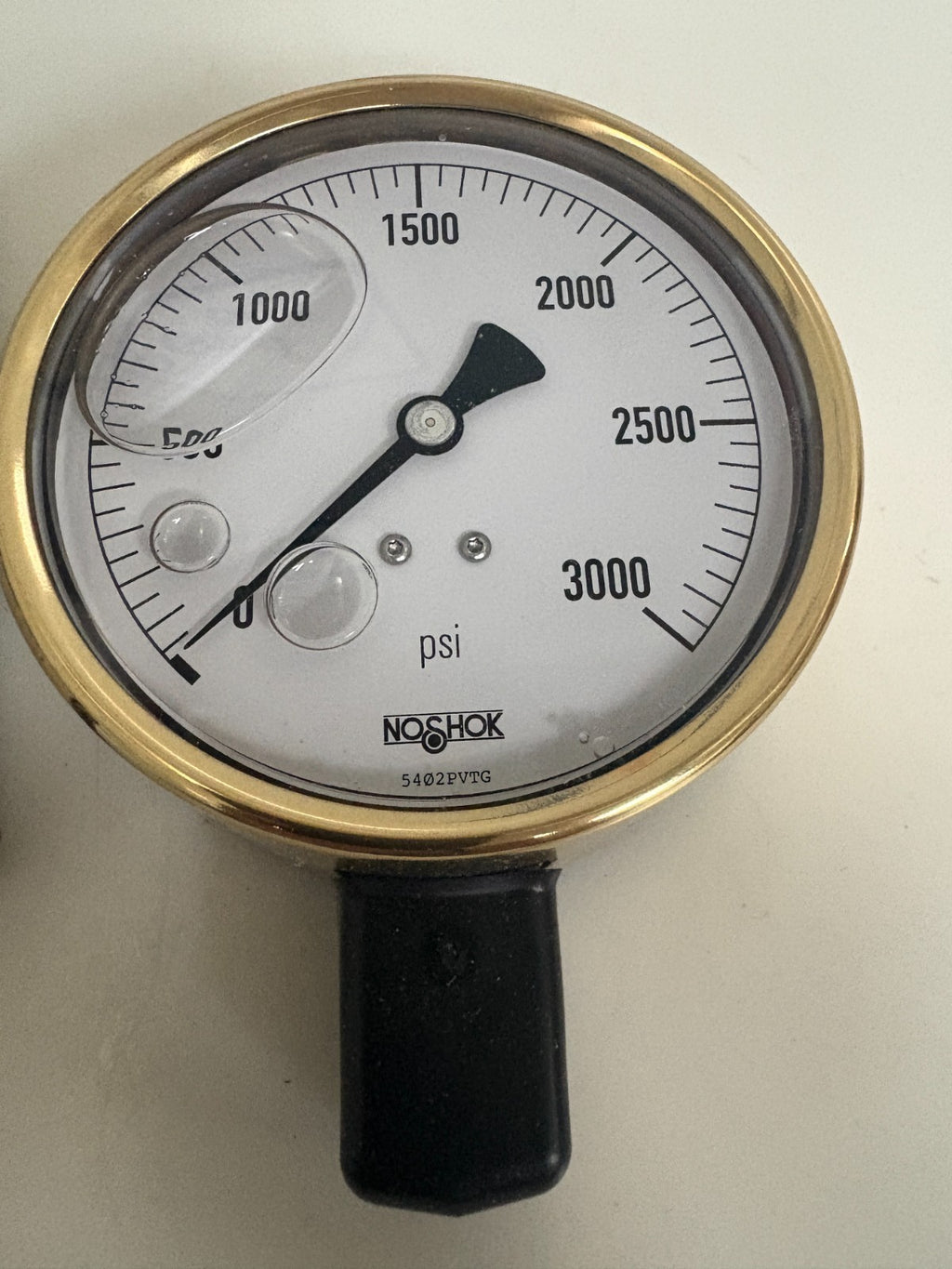 NOSHOK BRASS PRESSURE GAUGE 40-300-3000 PSI