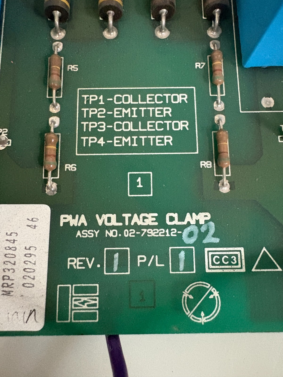 LIEBERT PWA VOLTAGE CLAMP 02-792212-02 REV 1 P/L12