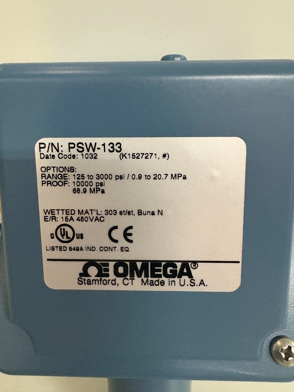 OMEGA PRESSURE SWITCH PSW-1331