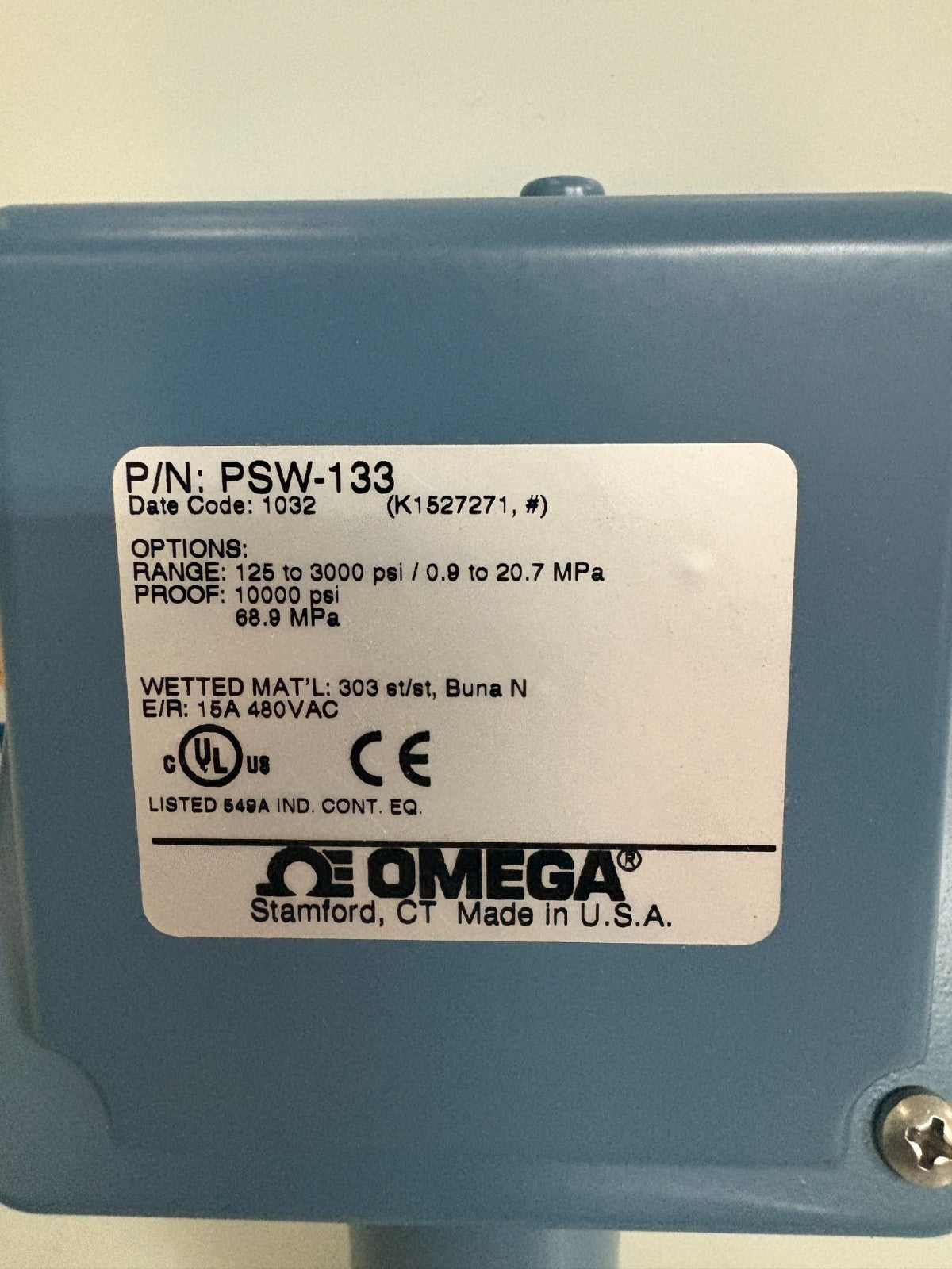 OMEGA PRESSURE SWITCH PSW-1331