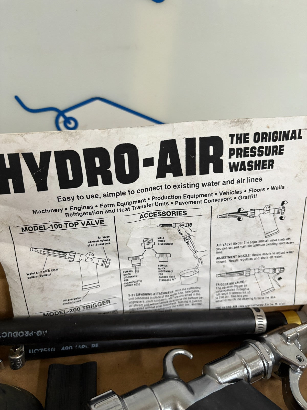 HYDRO AIR PNEUMATIC PRESSURE WASHER MODEL 100