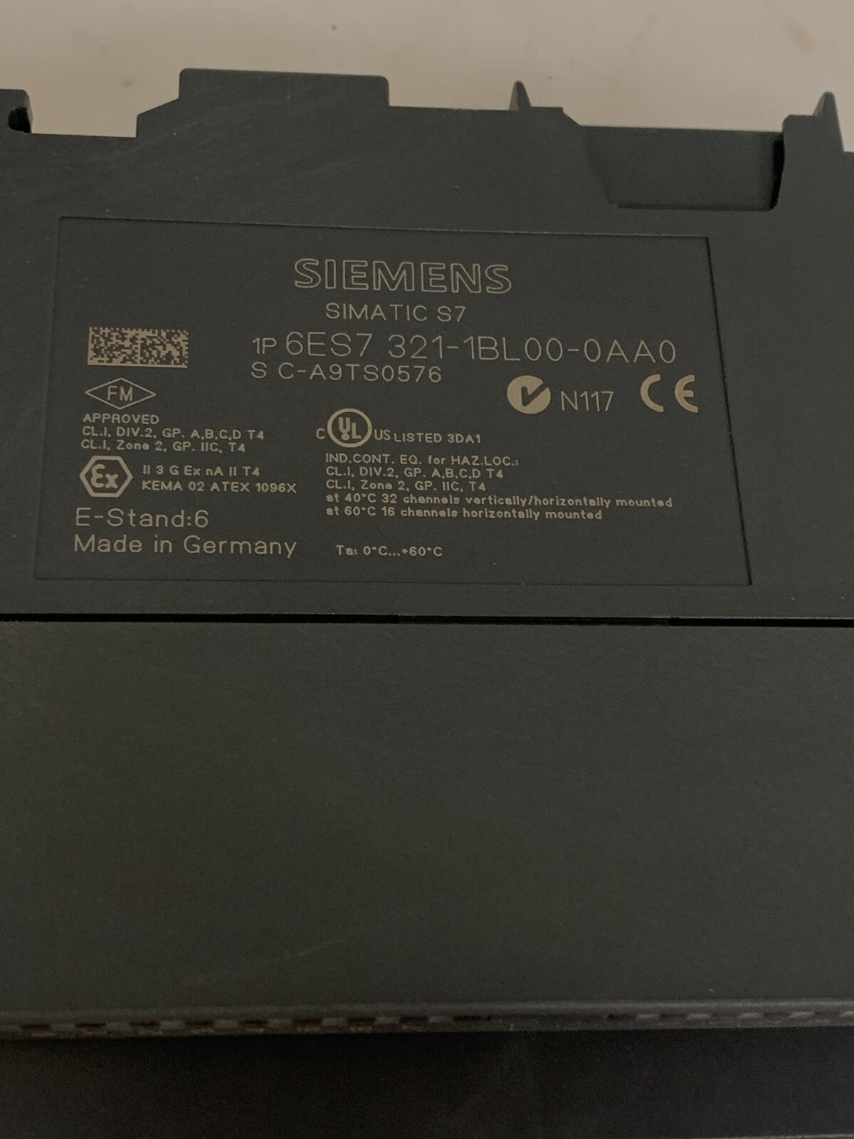 SIEMENS SIMATIC S7 6E S7 321-1 BLOO-OAAO S C-D9T S0576