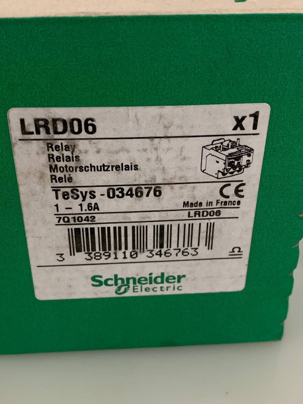 SCHNEIDER OVERLOAD RELAY LRD062