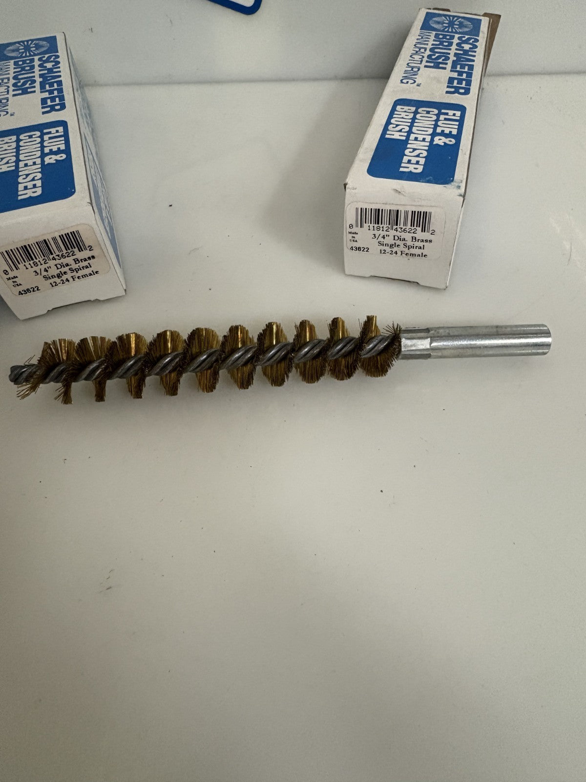 LOT OF 3 SCHAEFER BRUSH FLUE & CONDENSER BRUSH 3/4" SINGLE SPIRAL