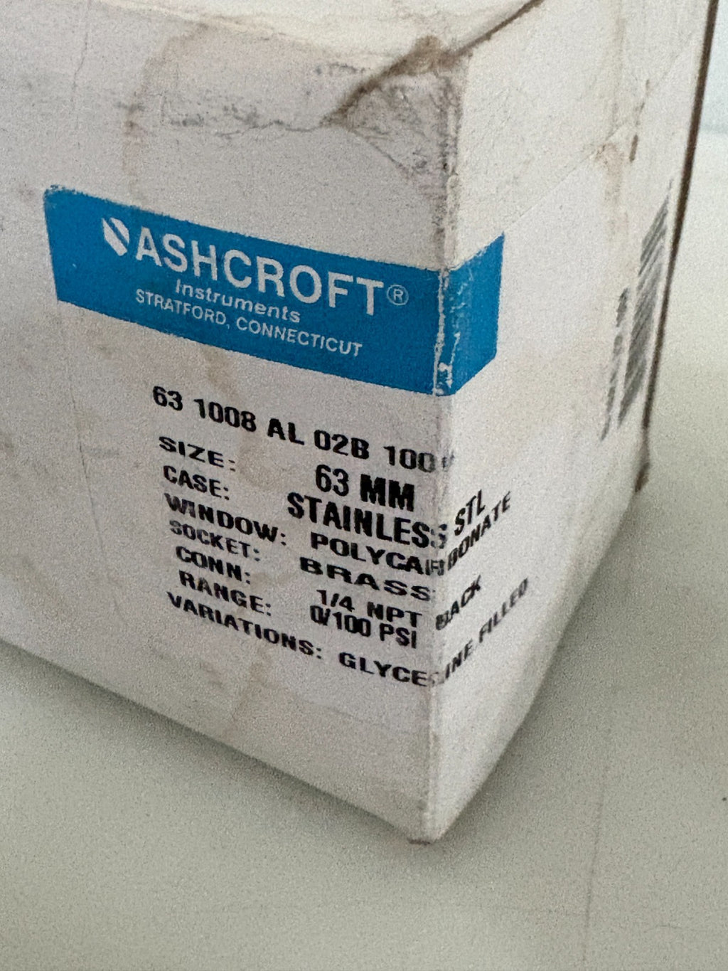 ASHCROFT PRESSURE GAUGE 63 1008 AL 02B 100#2