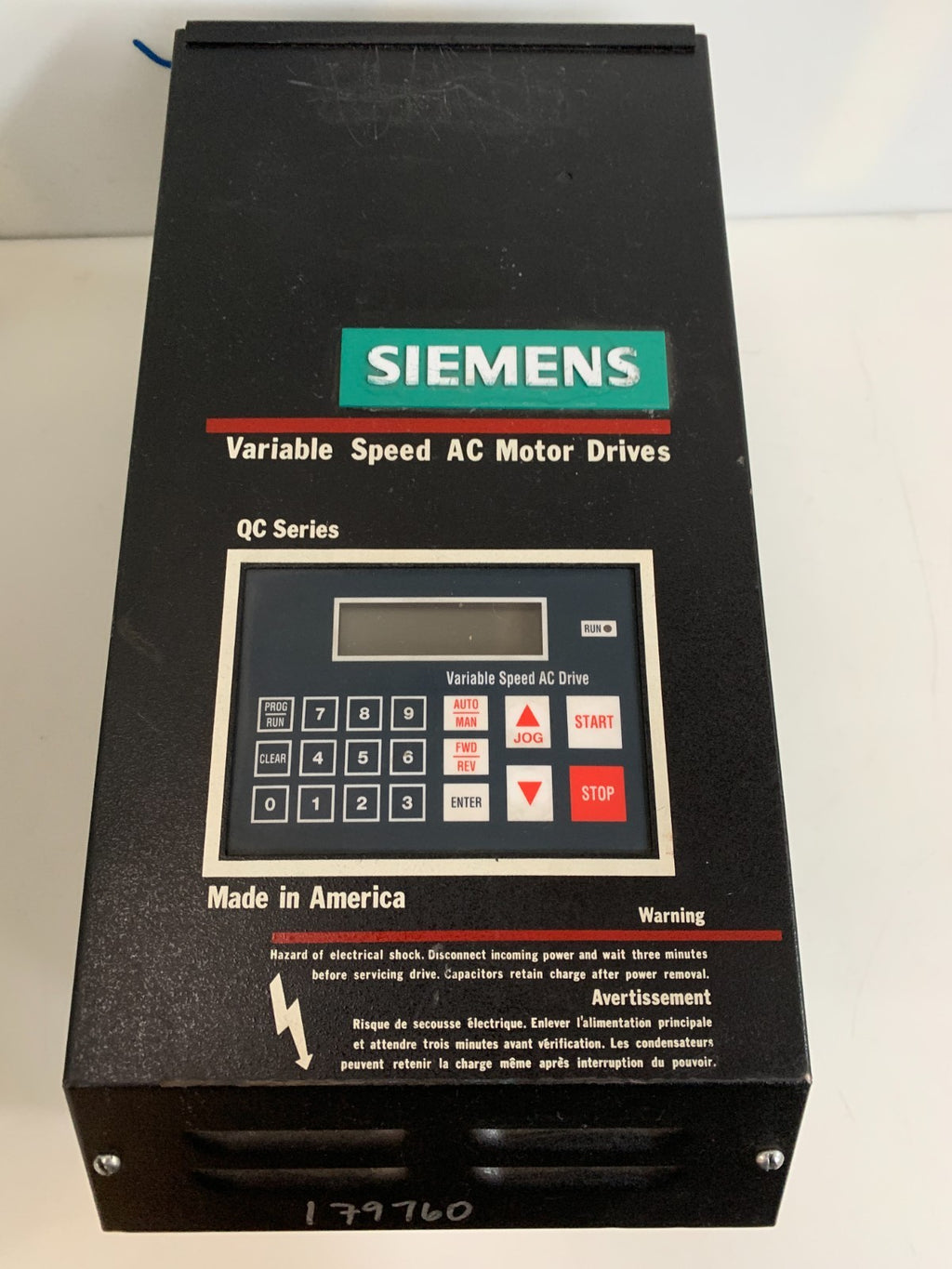 SIEMENS VARIABLE SPEED AC MOTOR DRIVE QC SERIES AQ 15 005 B TYPE 1