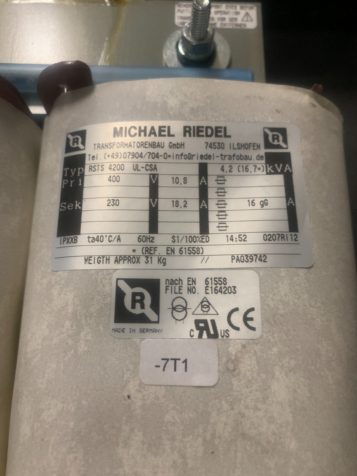 MICHAEL RIEDEL RSTS 4200 Transformer 745301