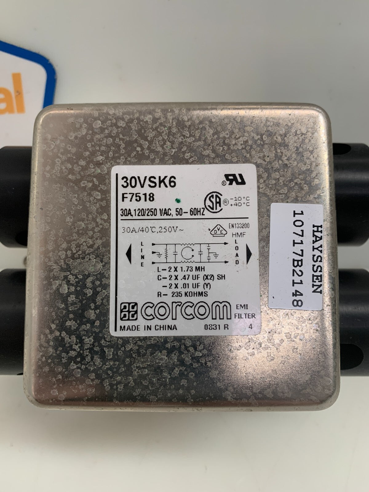 CORCOM 30VSK6 F7518 POWER LINE EMI FILTER1