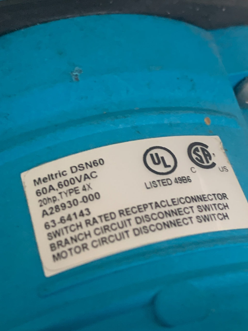 MELTRIC DECONTACTOR DSN60 63-641432