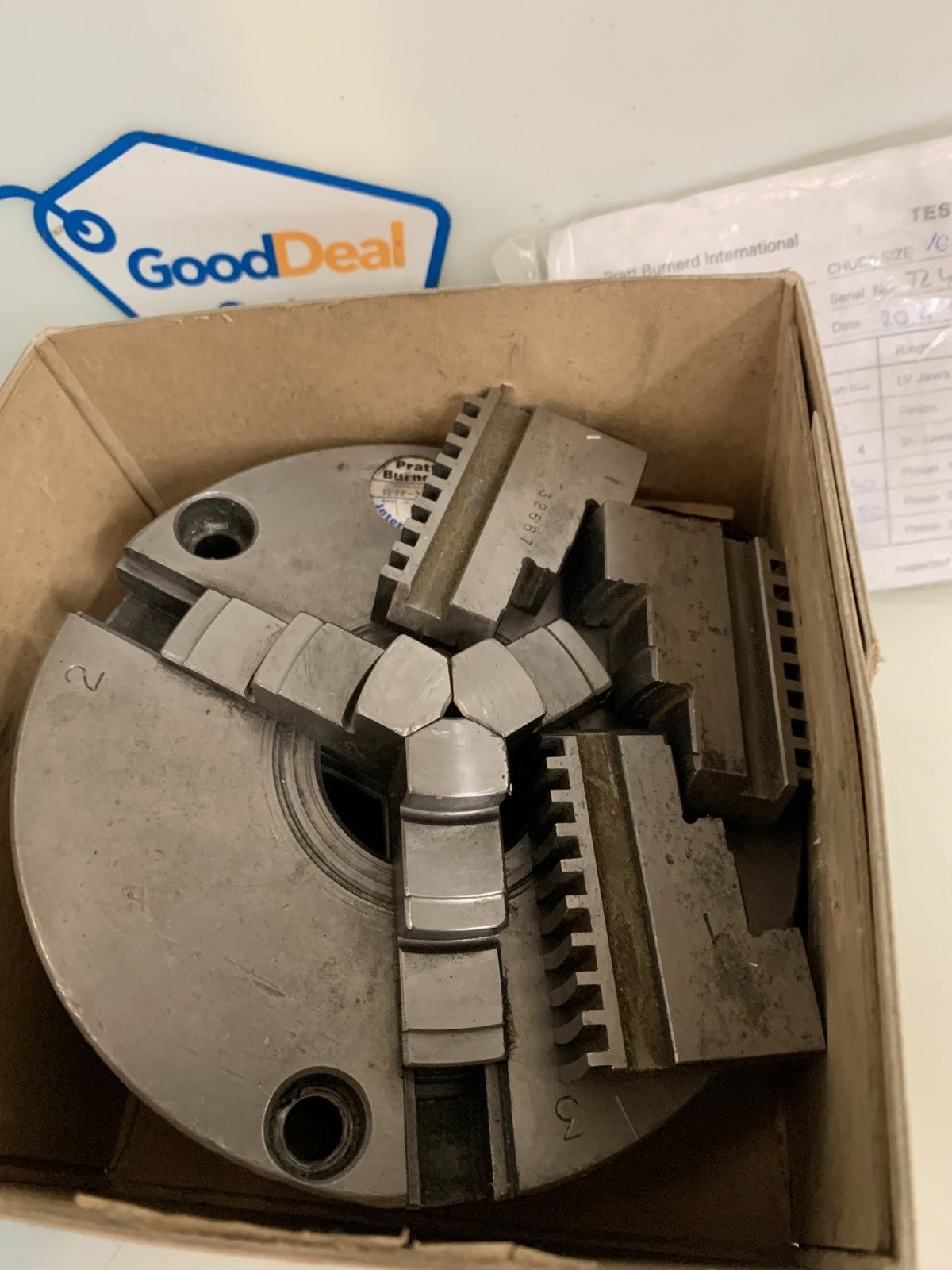 PRATT BURNERD SUPER PRECISION CHUCK 3 JAW RECESS MOUNT 160 MM #9210-01705