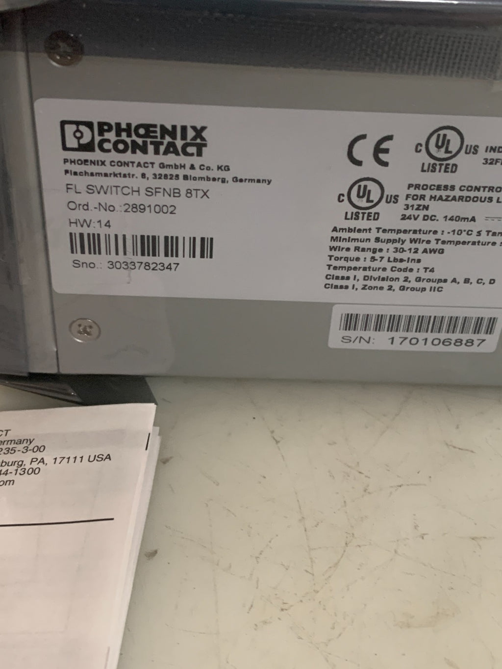 PHOENIX CONTACT FL SWITCH SFNB 8TX #28910021